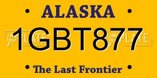 1GBT877 Alaska License Plate