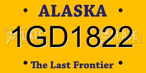 1GD1822 Alaska License Plate