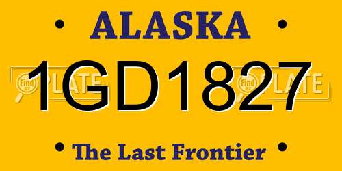 1GD1827 Alaska License Plate