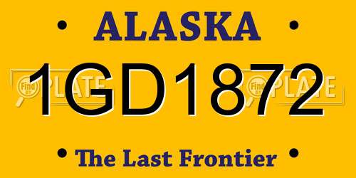 1GD1872 Alaska License Plate