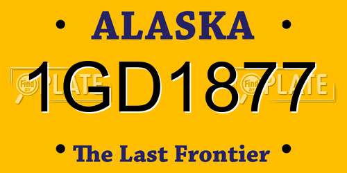1GD1877 Alaska License Plate