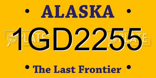 1GD2255 Alaska License Plate