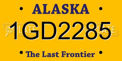 1GD2285 Alaska License Plate