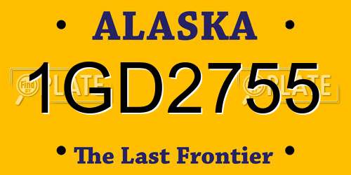 1GD2755 Alaska License Plate