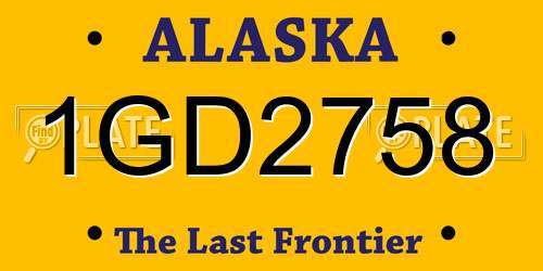 1GD2758 Alaska License Plate