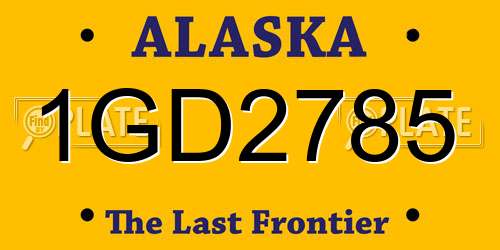 1GD2785 Alaska License Plate