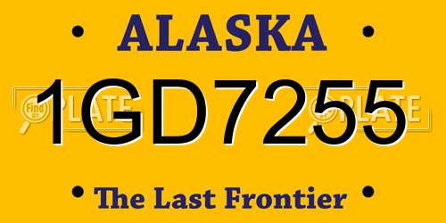 1GD7255 Alaska License Plate