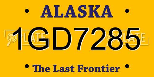 1GD7285 Alaska License Plate