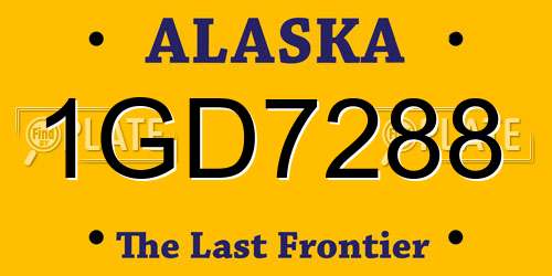 1GD7288 Alaska License Plate