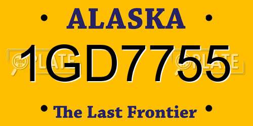 1GD7755 Alaska License Plate