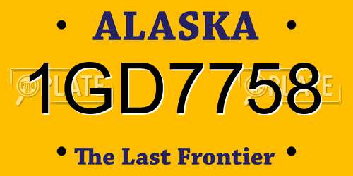 1GD7758 Alaska License Plate