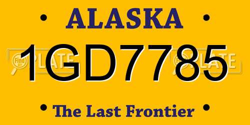 1GD7785 Alaska License Plate