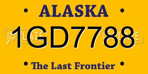 1GD7788 Alaska License Plate