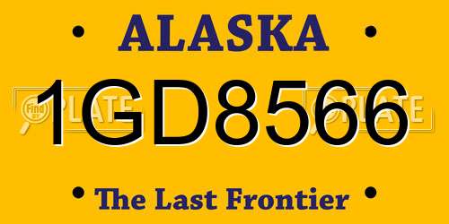 1GD8566 Alaska License Plate