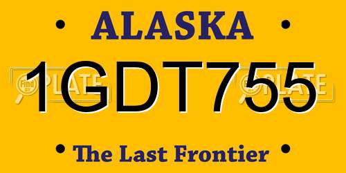 1GDT755 Alaska License Plate