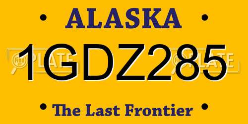 1GDZ285 Alaska License Plate