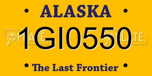1GI0550 Alaska License Plate