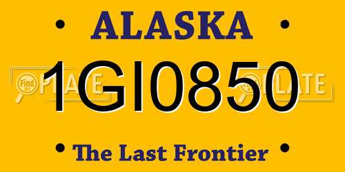 1GI0850 Alaska License Plate