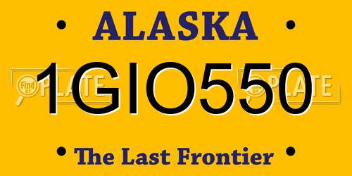 1GIO550 Alaska License Plate