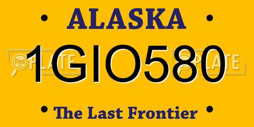 1GIO580 Alaska License Plate