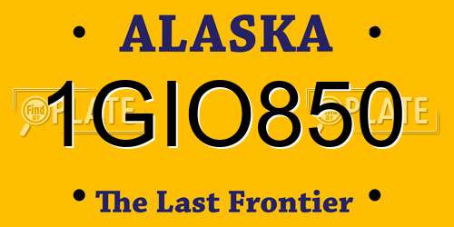 1GIO850 Alaska License Plate