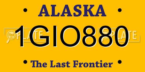 1GIO880 Alaska License Plate