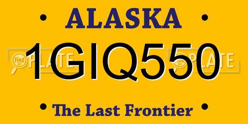 1GIQ550 Alaska License Plate
