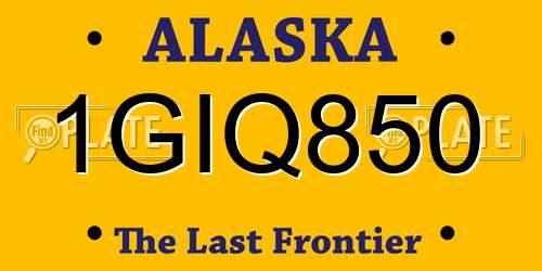 1GIQ850 Alaska License Plate