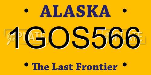 1GOS566 Alaska License Plate