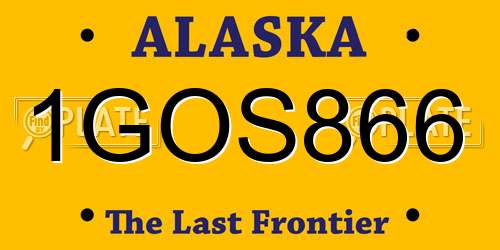 1GOS866 Alaska License Plate