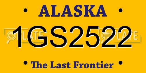 1GS2522 Alaska License Plate