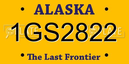 1GS2822 Alaska License Plate