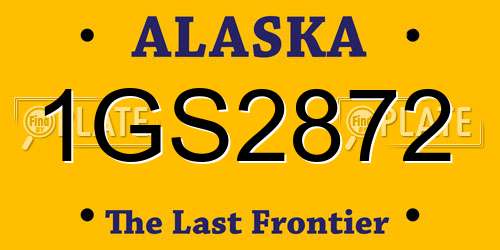 1GS2872 Alaska License Plate