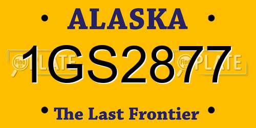 1GS2877 Alaska License Plate
