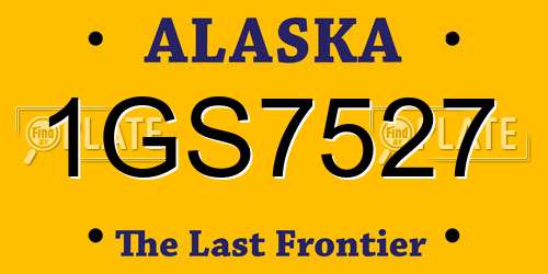1GS7527 Alaska License Plate