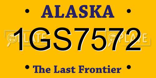 1GS7572 Alaska License Plate