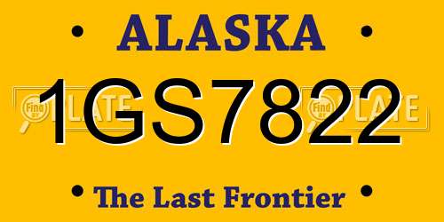1GS7822 Alaska License Plate