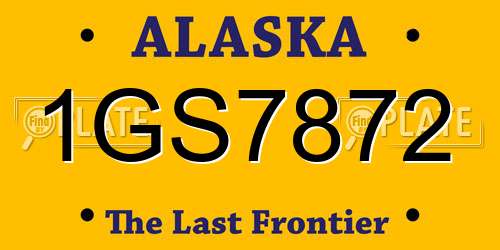 1GS7872 Alaska License Plate