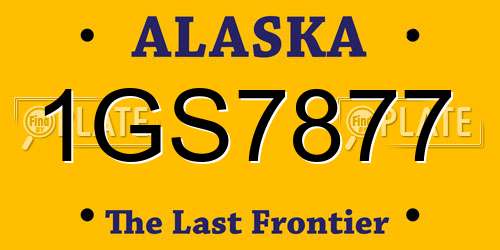 1GS7877 Alaska License Plate
