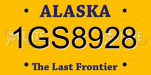 1GS8928 Alaska License Plate