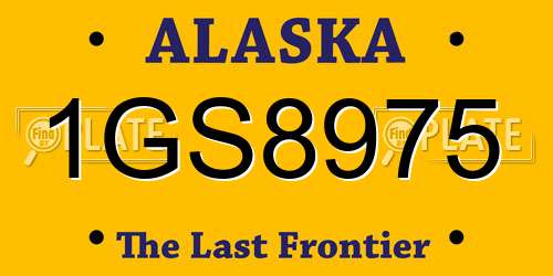 1GS8975 Alaska License Plate