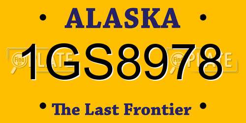 1GS8978 Alaska License Plate