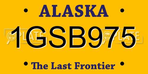 1GSB975 Alaska License Plate