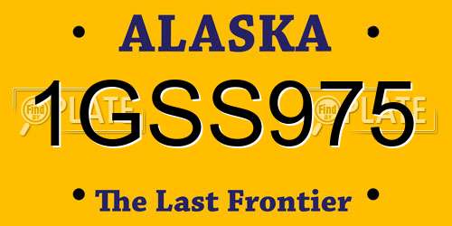 1GSS975 Alaska License Plate