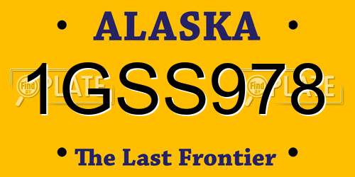 1GSS978 Alaska License Plate