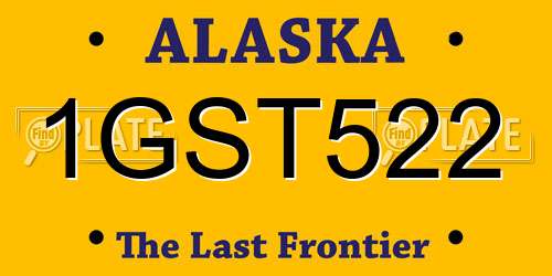 1GST522 Alaska License Plate