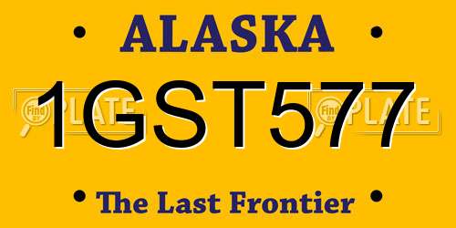 1GST577 Alaska License Plate