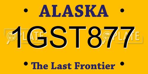 1GST877 Alaska License Plate