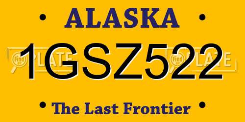 1GSZ522 Alaska License Plate