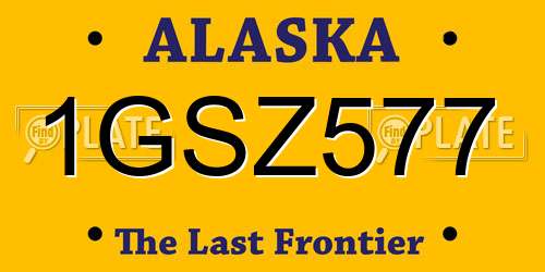 1GSZ577 Alaska License Plate
